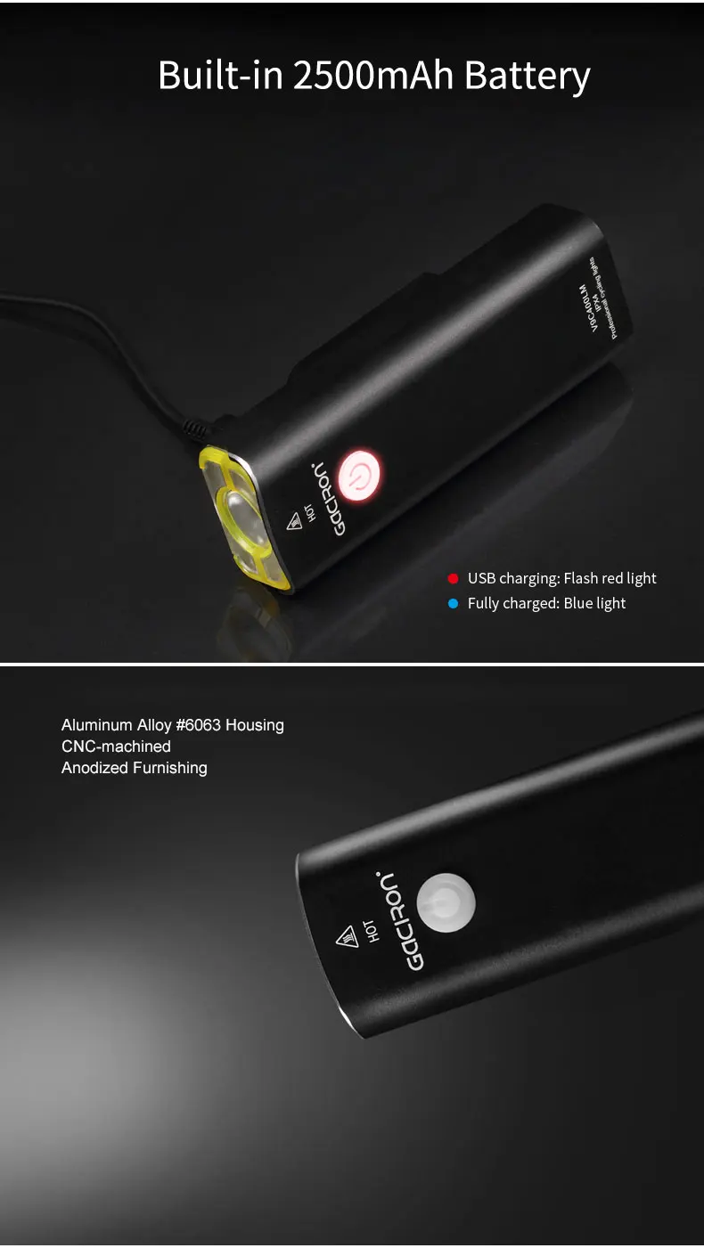 Top GACIRO V9C-400 Bicycle Headlight 400Lumens Bike Front Lighting Handlebar Quick Mount XPG LED Lamp 2500mAH Battery USB Charge 4 Top GACIRO V9C-400 Bicycle Headlight 400Lumens Bike Front Lighting Handlebar Quick Mount XPG LED Lamp 2500mAH Battery USB Charge 4