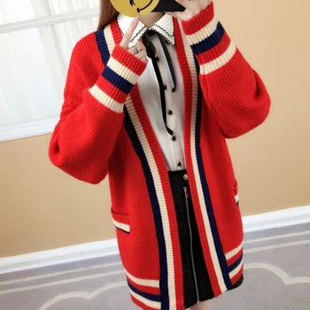 

Medium length and heavy knitted sweater, cardigan, 2020 autumn winter, Korean version, loose and lazy wind sweater coat.