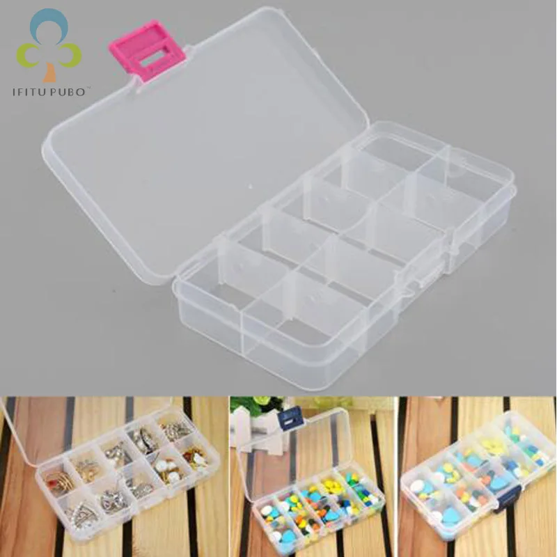 

2pcs Jewelry sorting box can be split partition transparent plastic small pieces of electronic components storage box LYQ