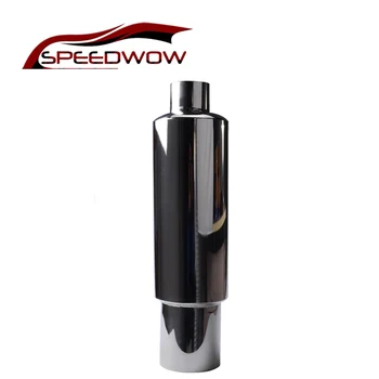 

SPEEDWOW Universal Auto Car Silencer Exhaust Tip Muffler 2.5" inlet To 4" outlet Stainless Steel Exhaust End Pipe Muffler