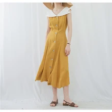 Bright yellow cotton dresses for women Bright yellow cotton dresses for women