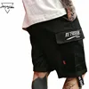 Summer Shorts Men Kanye West Cargo with Pockets Ribbons Knee Length