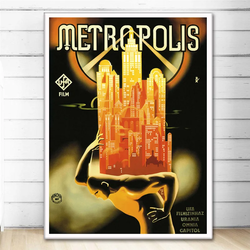 

Retro Metropolis Germany Vintage Movie Film Fritz Lang Art Poster Canvas Painting Wall Picture Home Decor Posters and Prints