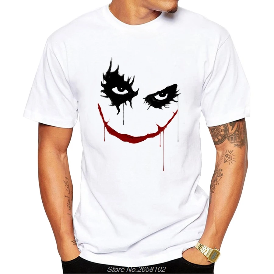 

Horrible Joker Design T Shirt Men Simple Drawing Tee Shirt Short Sleeve Novelty Tops Tshirt Harajuku Streetwear