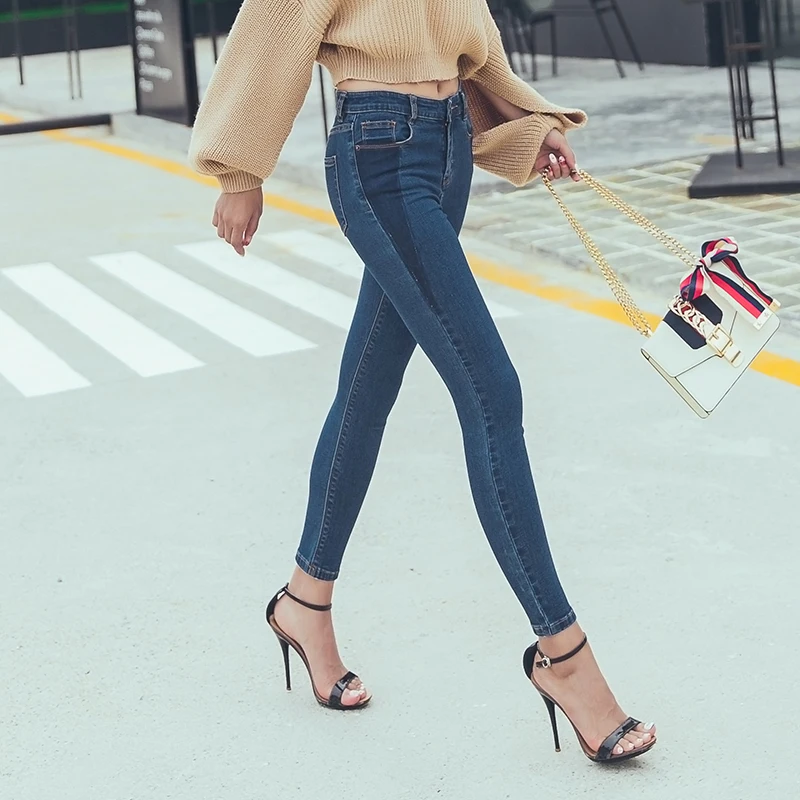 2016 New Autumn Winter Vintage Causal Skinny Jeans Woman Plus Size American Apparel High Waist Jeans