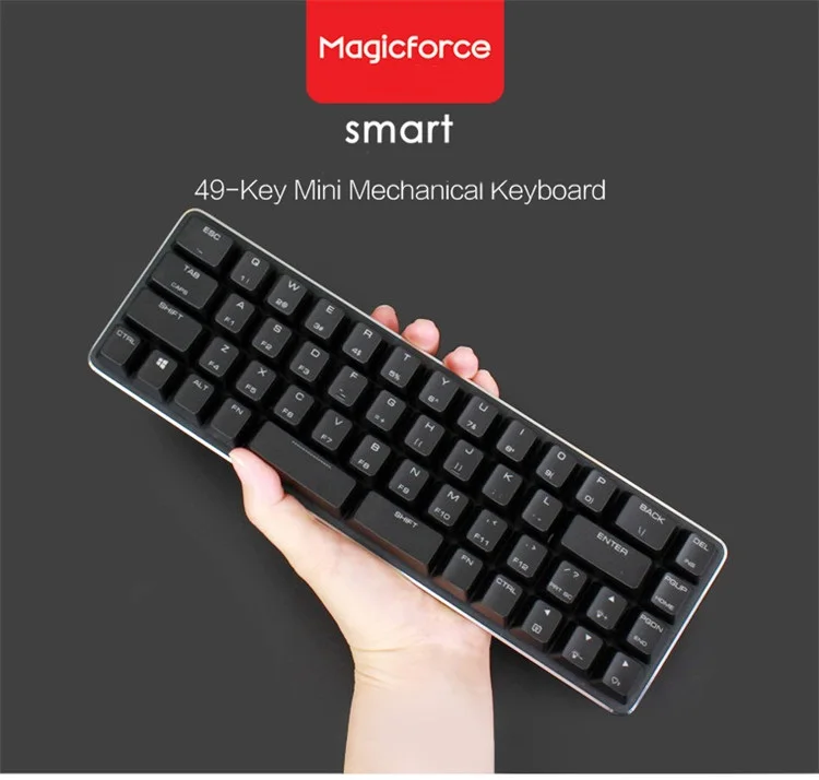 Эксклюзивная распродажа Magigforce Smart 49 Key 40% Mini USB Проводная Механическая клавиатура с подсветкой с съемным кабелем Gateron/Cherry Axis