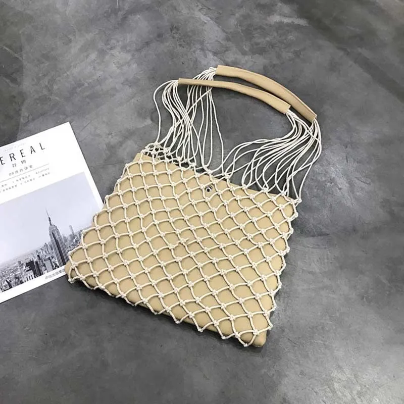 Summer New Women Straw Bag INS Popular Fashion Female Beach Handbag Casual Lady Hollow Weave Tote Holiday Handle Bolsa SS3237 (10)