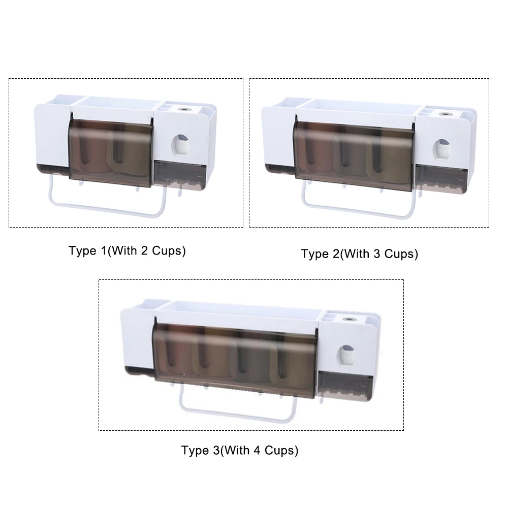 2/3/4 чашки Зубная щётка Держатель автоматический дозатор зубной пасты ящик для хранения Чехол предметы домашнего обихода стеллаж для хранения Организатор Полотенца держатель
