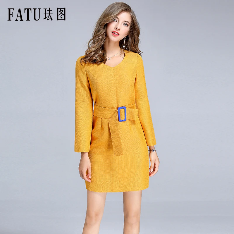 Women Dress 2018 Hot Spring Autumn High Qualit Luxury Work Dresses Sexy