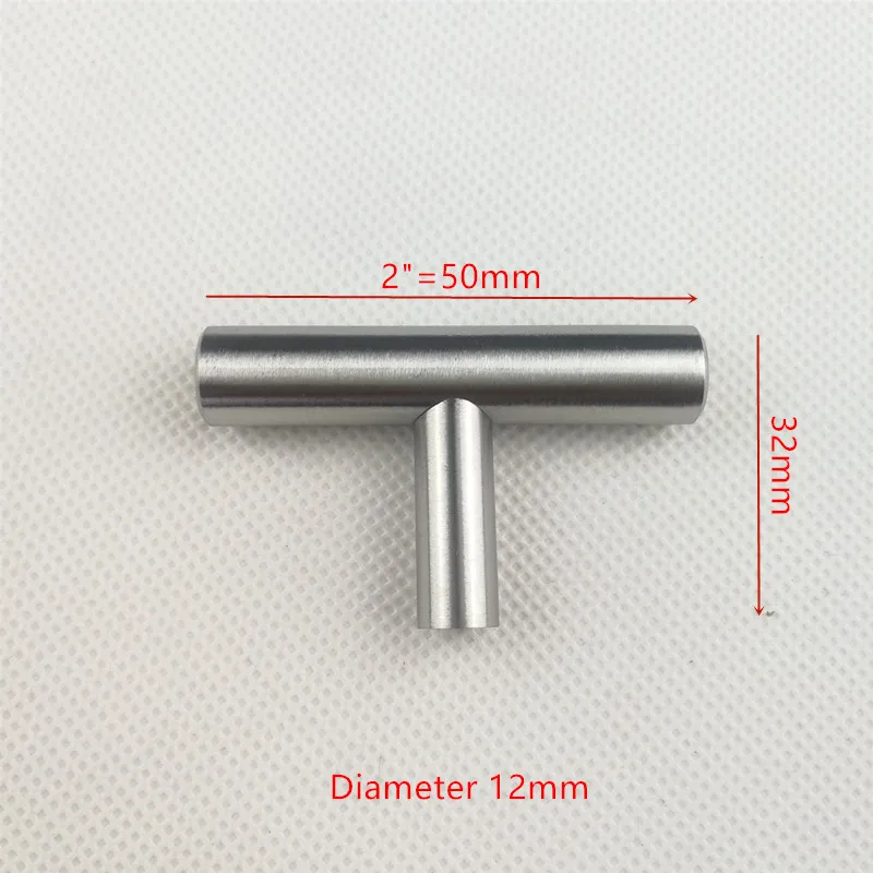 Диаметр 12 мм Нержавеющая сталь матовая золотая ручка дверца кухонного шкафа Т-образная ручка "~ 24"