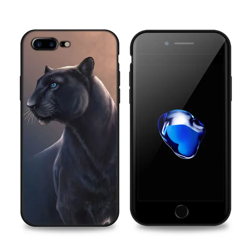 Чехол для телефона Cheetah Panther черный мягкий силиконовый чехол Apple iPhone 11 Pro 6 6s 7 8 Plus