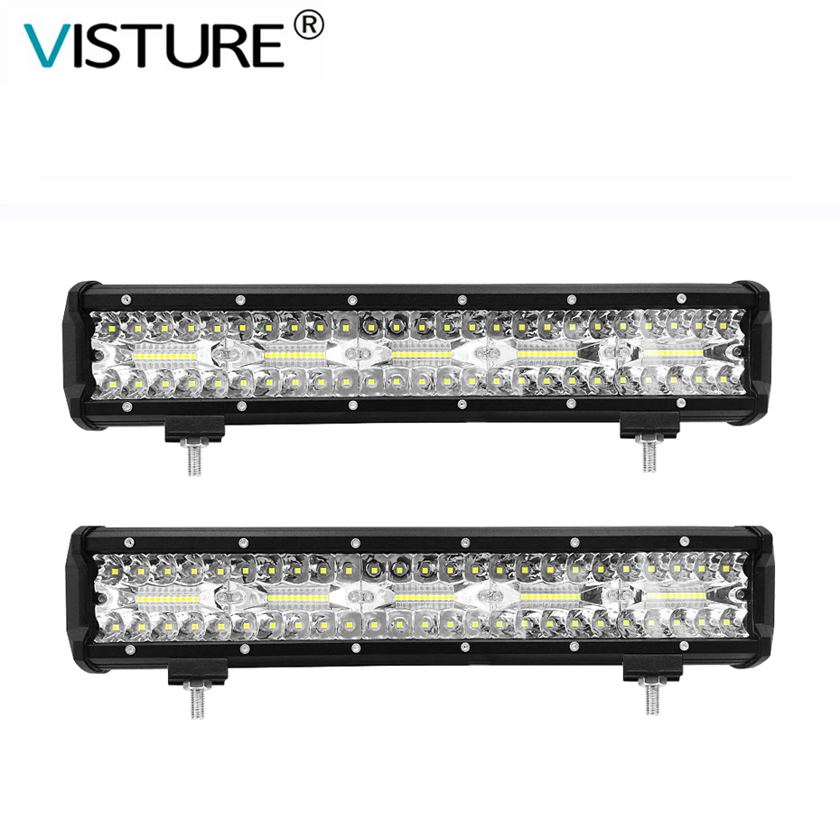 

15 inch Work Light Bar 300W Car Led Headlight 100pcs Chips/Lamp for Offroad Truck Tractor Trailer SUV ATV Spot Flood Visture W05