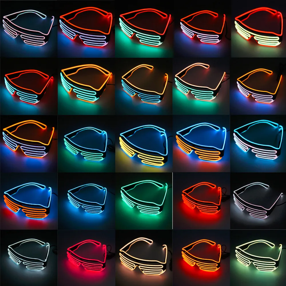 Езда светодиодный Оски с подсветкой оттенки мигающий рейв Свадебная вечеринка ночные шоу деятельности очки мода