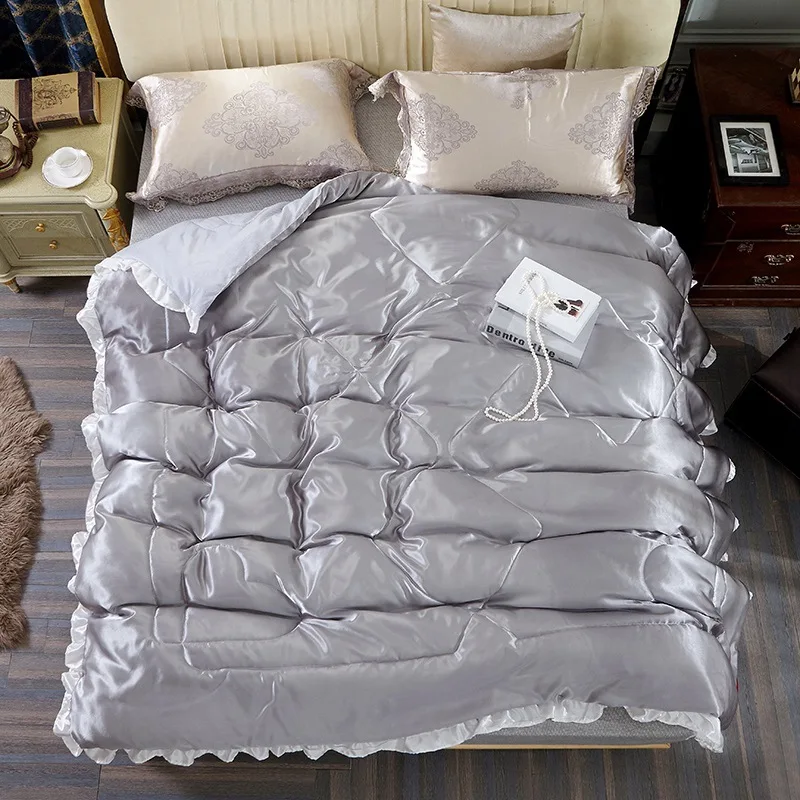 Роскошное китайское шелковое одеяло, Летнее шелковое стеганое одеяло, шелковое одеяло, одеяло Qween, двойной размер, одеяло - Цвет: 3