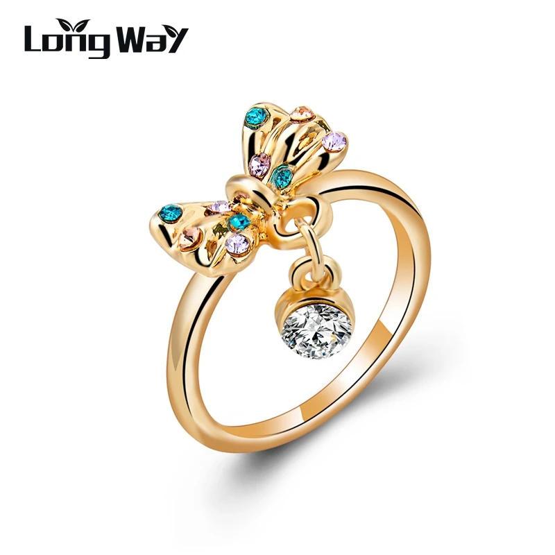 gold plated jewelry 2016 new design austrian crystal womens rings fashion rhinestone crystal butterfly wedding rings sri150041 - Butterfly Wedding Rings gold plated jewelry 2016 new design austrian crystal womens rings fashion rhinestone crystal butterfly wedding rings sri150041 - Butterfly Wedding Rings