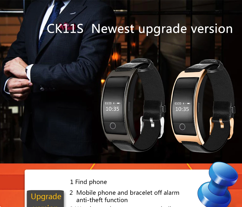 CK11S Wristband Blood Pressure Watch Blood Oxygen Heart Rate Monitor Pedometer IP67 Waterproof marigold 1