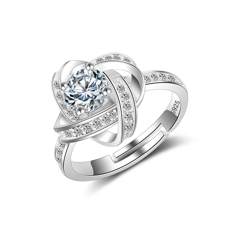 Винтажный вращающийся дизайн сверкающие 1.25ct AAA CZ Кристалл обручальные кольца для