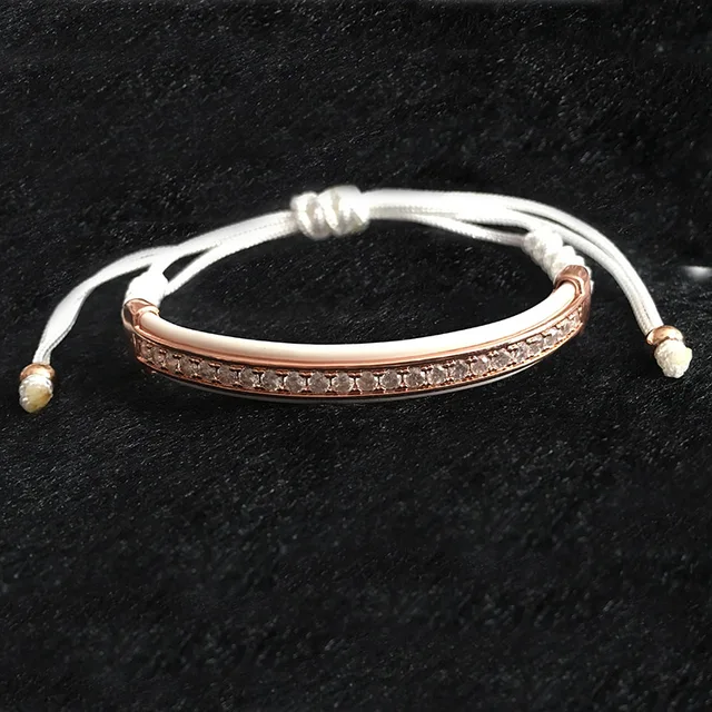 Anil Arjandas Men Bracelets White Rubber Rose Gold River Anil Arjandas Men Bracelets White Rubber Rose Gold River Protection Macrame Bracelet Bangles