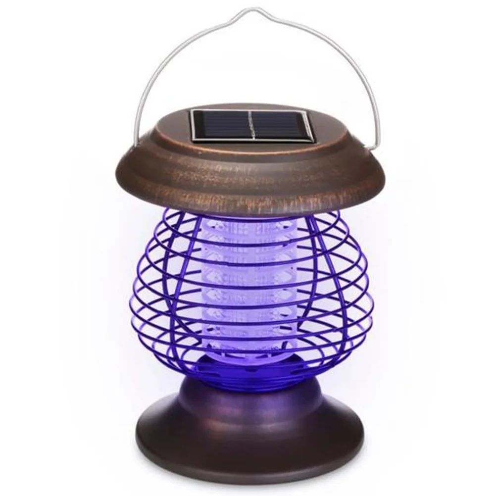 

2 in 1 Solar Powered Mosquito Killer Lamp Bug Zapper Trap Camping Lantern Portable USB Anti Mosquito Moth Fly UV Light