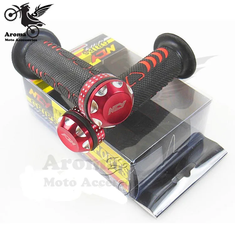 red motorcycle hand grips motorbike handlebar CNC Universal Street