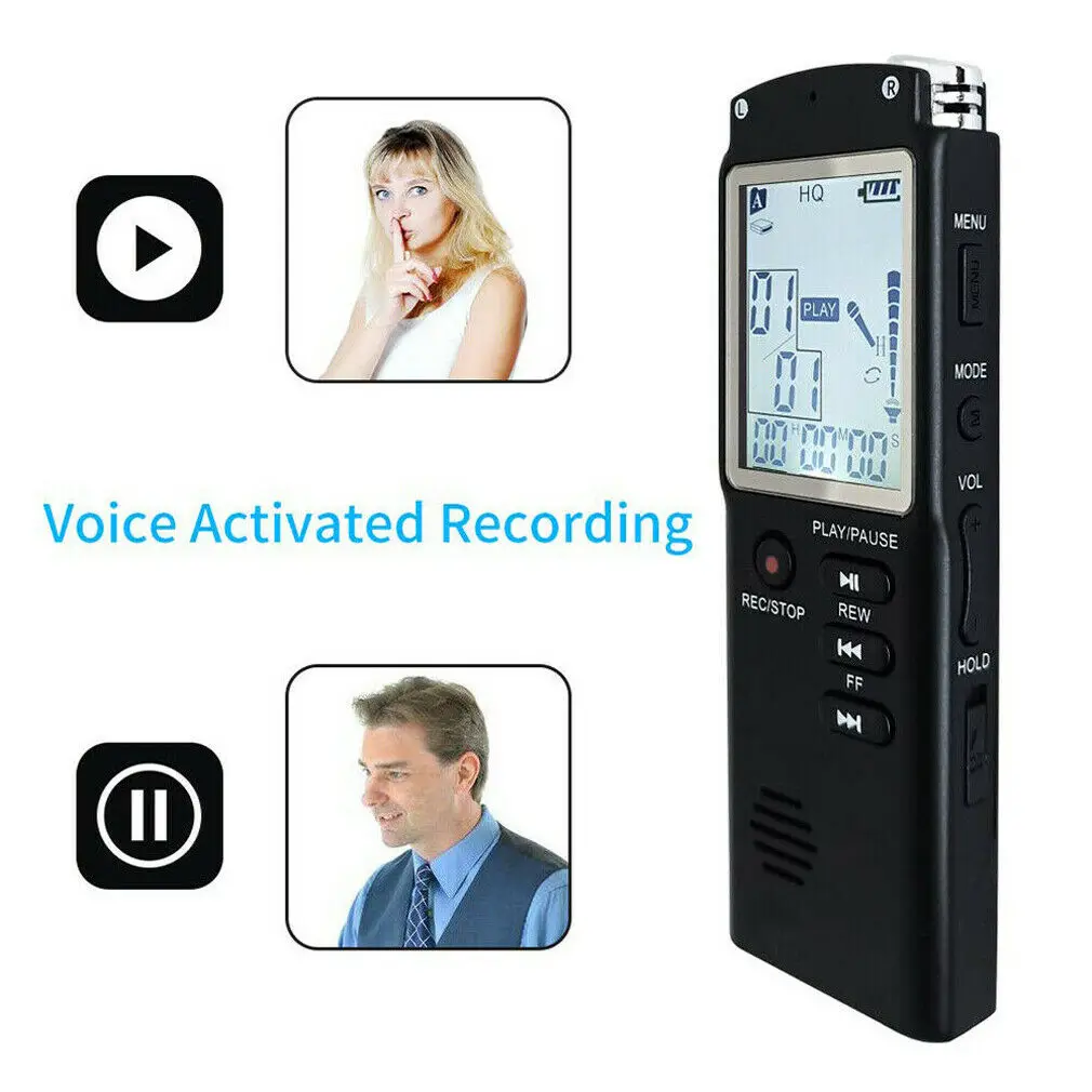 

Hot Sale 8GB/16GB/32GB Digital Voice Recorder Audio Recording Voice Activated Telephone Record MP3 Player Dictaphone