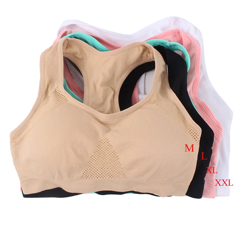 MAIJION Plus Size Women Stretch Breathable Yoga Sports Bra, Running Gym Padded Tops,Seamless Fitness Underwear Athletic Vest XXL