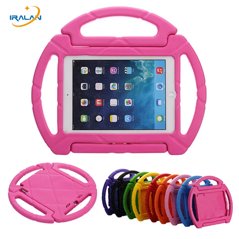 

New kids 3D Cartoon Handle Case for iPad Air 1 2 EVA Soft Foam Shockproof Stand cover for ipad 2018/2017 9.7 5/6+film+stylus
