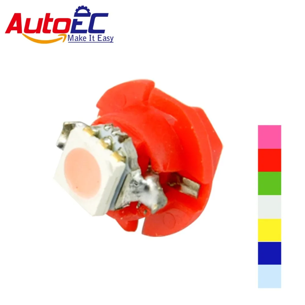 Автомобильные светодиодные лампы AutoEC B8.4d b8.4 8.4d 5050 1 SMD T5 10 шт. для приборной панели