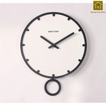 

Silent Swing Clock Decorative Quartz Creative Wooden Living Room Modern Design Wall Clocks Silent Duvar Saati Home Decor SKP002