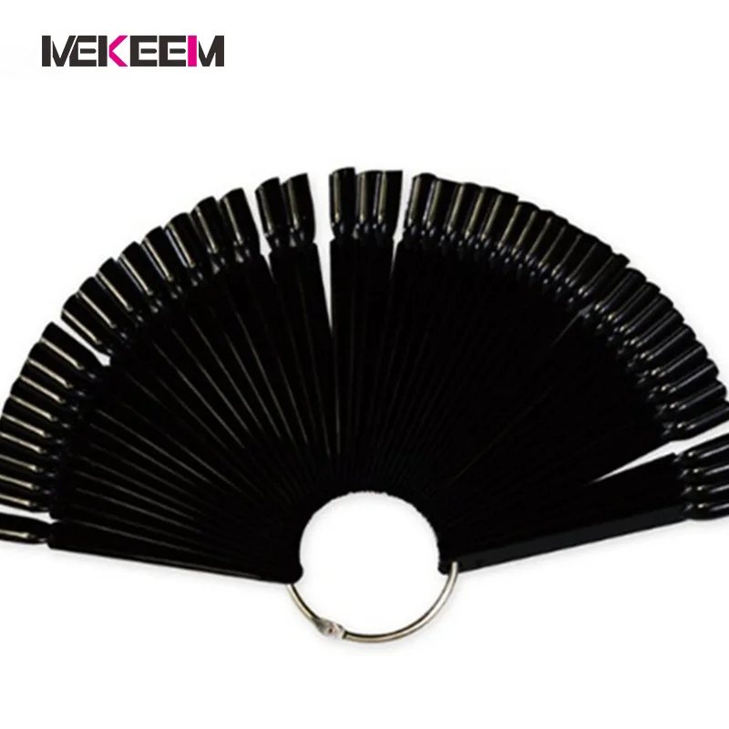 

1 set 50 Pcs False Nail Tips Display Board Fan Finger Full Card Nail Art Display Shaped Acrylic UV Polish Color Card Manicure