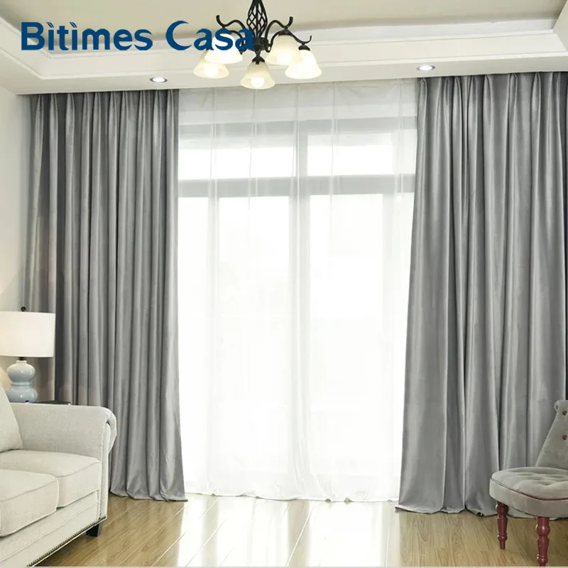 

Velvet Blackout Window Curtain Solid Color For Living Roon Bedroom Curtain Soft Touch High Shading Home Decor