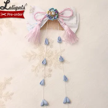 

Kimono Style Lolita Headpiece Side Hair Pin with Tassel by Alice Girl ~ Pre-order