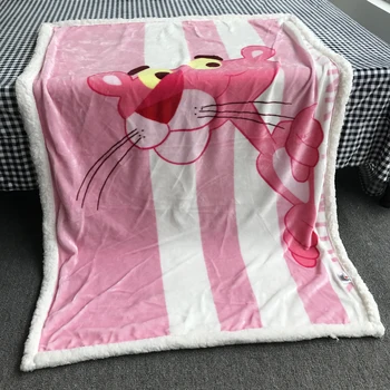 

IVYYE 100x140CM Pink Panther Anime Blanket Plush Velvet Warm Decoration Soft Bed Home Throw Sofa Blankets Adult Gifts NEW