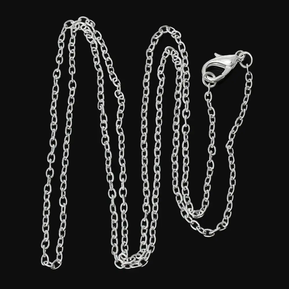 Ожерелье DoreenBeads из металлического сплава серебряное с застежкой лобстером длина