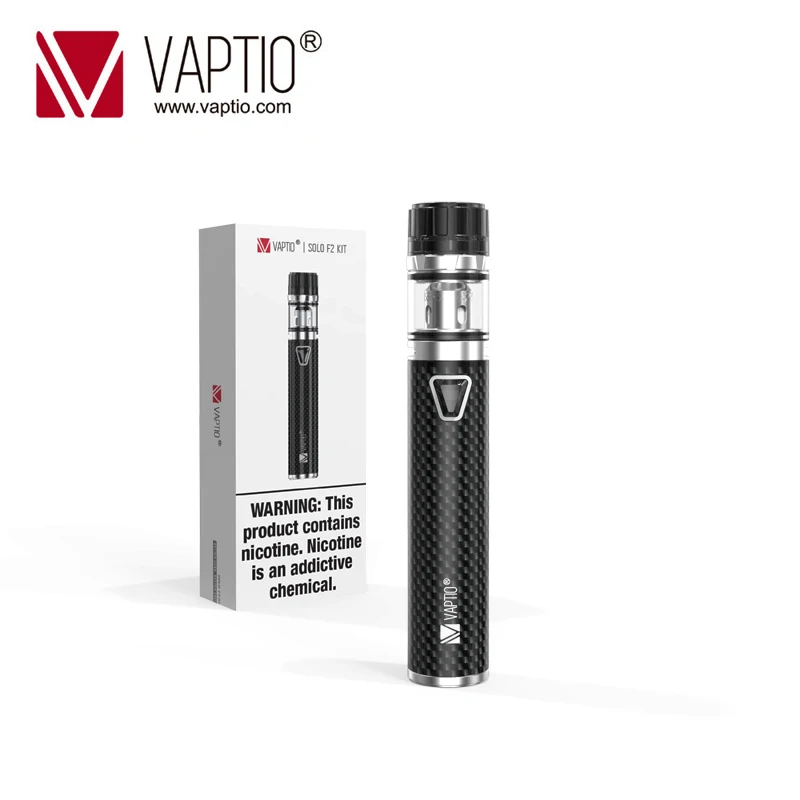 Vaptio Vape ручка комплект Solo F2 Встроенный 2200 mah Батарея 50 W Vape Комплект 2,0 мл Топ заполнения бака 0.25ohm электронная сигарета испаритель