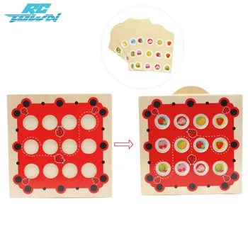 

RCtown Wooden Cartoon Kids Memory Ladybug Design Training Game Chess Montessori Early Development Toys for Children zk30
