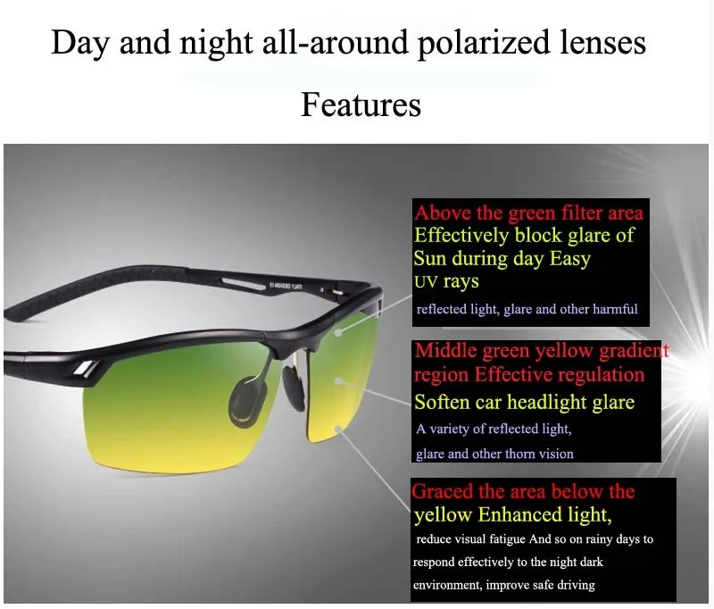 Качество день Ночное видение очки водителя поляризованные солнечные очки солнцезащитные очки Для мужчин желтый HD вождение автомобиля