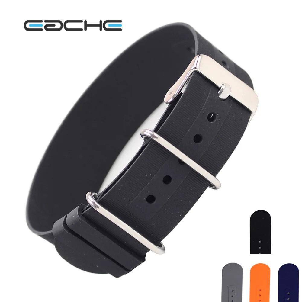 Buy EACHE 18mm 20mm 22mm Silicone Rubber Nato Watch