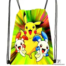 Custom Pikachu-and-Friends-under-the-sea-2 походная сумка на шнурке Cute Daypack Kids Satchel(черная спина) 31x40 cm#20180611-02-97
