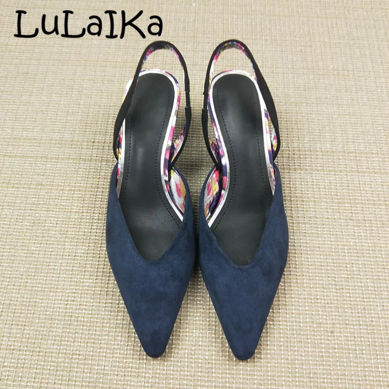 

2018 New Woman Spell Color High Heel Sandals Sexy Pointed Party Shoes Ladies Thin High Heel Buckle Shoes 6 cm High Heels Sandals
