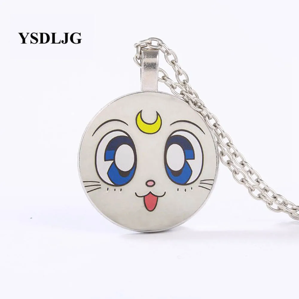 Милое ожерелье YSDLJG Sailor Moon Luna с кошачьими ушками в стиле аниме каваи большими