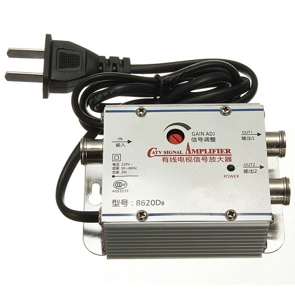 2 Way CATV Cable TV Signal Amplifier AMP Antenna Booster Splitter Set