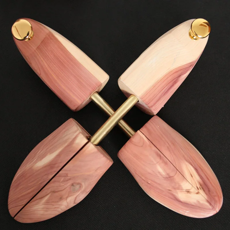  1 Pair 100% Natrual Beech Men Wooden Shoe Tree Stretcher Shaper Keeper Adjustable Width Wooden Shoe