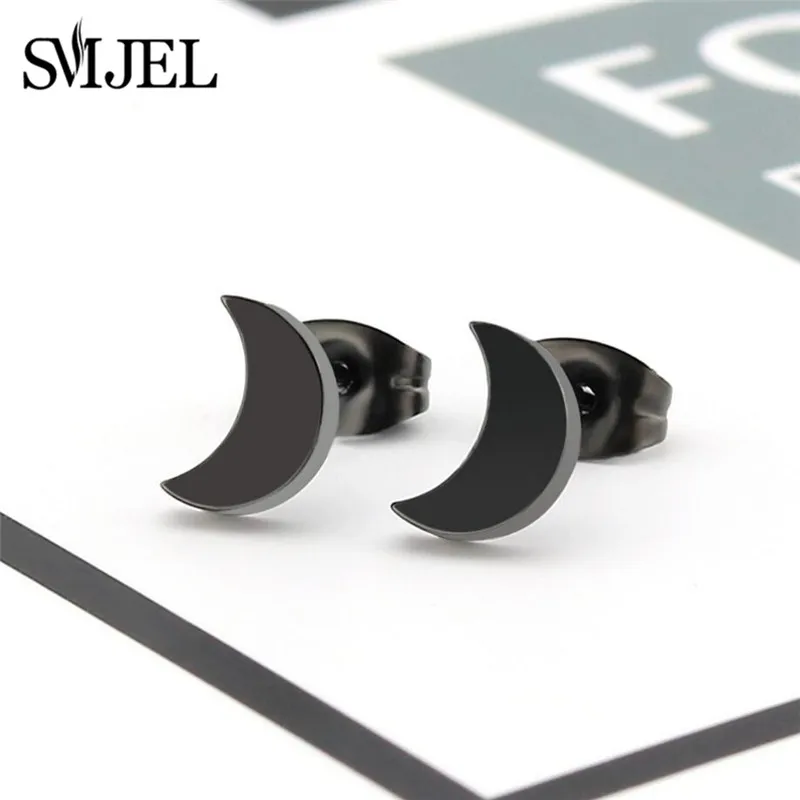 2021 Stainless Steel Earrings Geometric Women Men Hip hop Black Three Star Triangle Stud Earring Fashion Jewelry Gift Friend