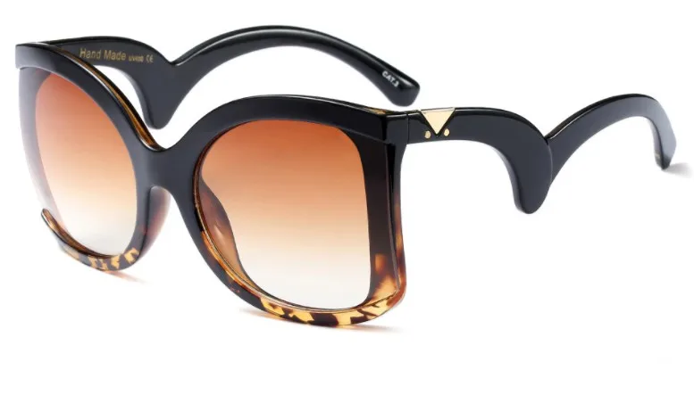 CCSPACE, 6 цветов, 42 г, кошачий глаз, солнцезащитные очки для женщин, гнущиеся очки, ноги, Брендовые очки, дизайнерские, модные, женские, градиентные оттенки, 45309 - Цвет линз: C3 leopard tea