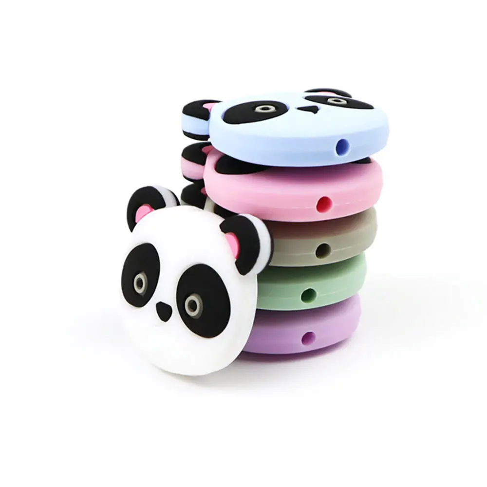 

Silicone Beads Panda Cartoon Baby Teeher Panda Baby Teething DIY Necklace Pacifier Chain Baby Accessories Silicone Teathing Toy