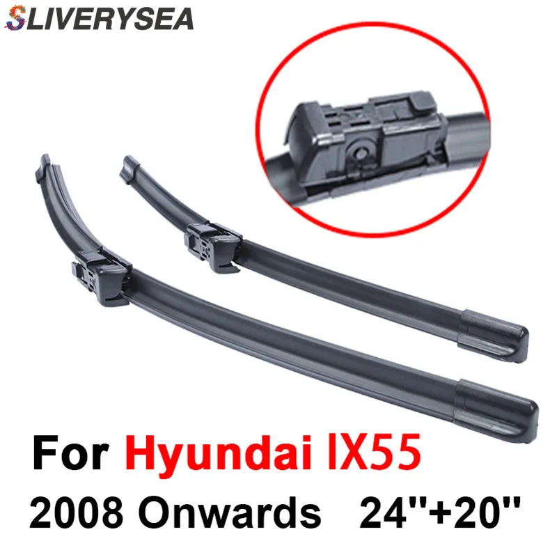 

SLIVERYSEA Wiper Blades For Hyundai IX55 2008 Onwards 24''+20'' High Quality Iso9001 Natural Rubber Clean Front Windshield CPC1