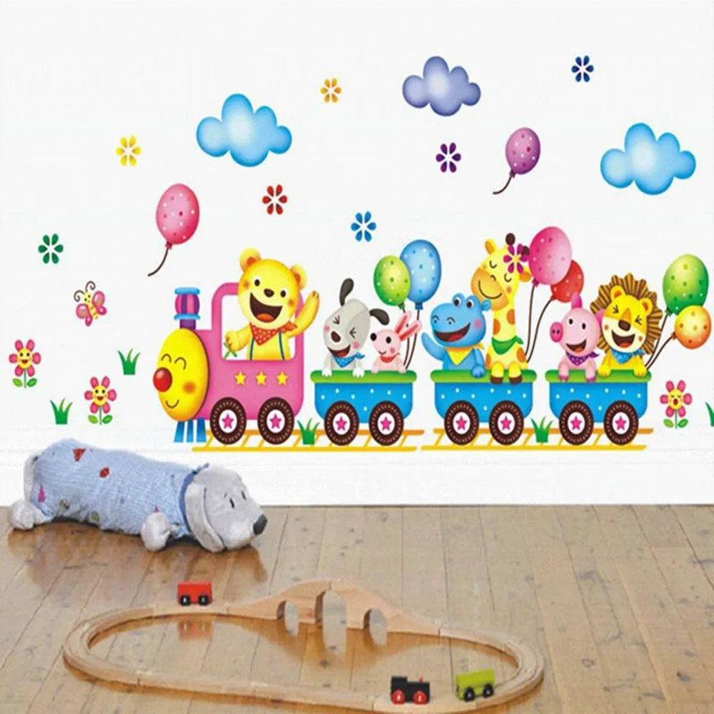 Train Wall Sticker For Kids Room Home Decor Nursery Wall Decal Children