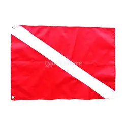 Красный и белый полиэстер подводное погружение Ныряние вниз флаг безопасности маркер сигнала баннер каяк морской флаг лодки 50x35 см