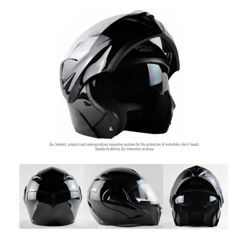 Adult Motorcycle Helmet Safety Helmet Flip Up with Inner Sun Visor